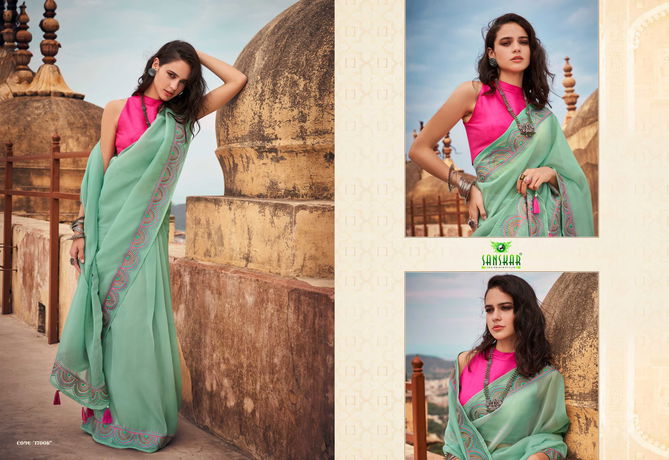 Sanskar Naari Party Wear Brasso Fancy Latest Saree Collection